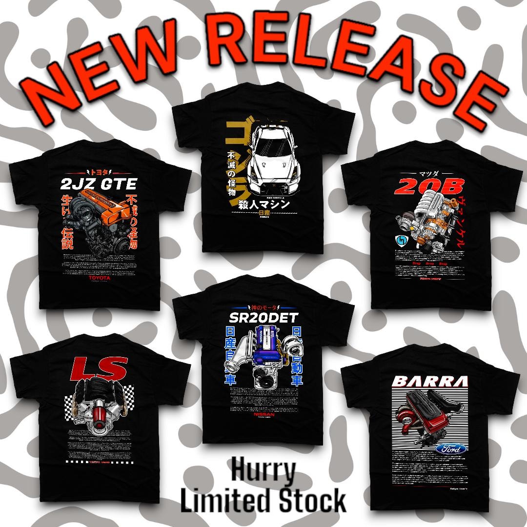 Engine Apparel Engine JDM Engine T-shirt 1JZ GTE Vvti 2JZ Engine SR20DET LS Engine Barra ...