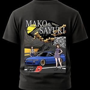 Koszulka SilEighty z motywem inicjału D – Mako i Sayuki