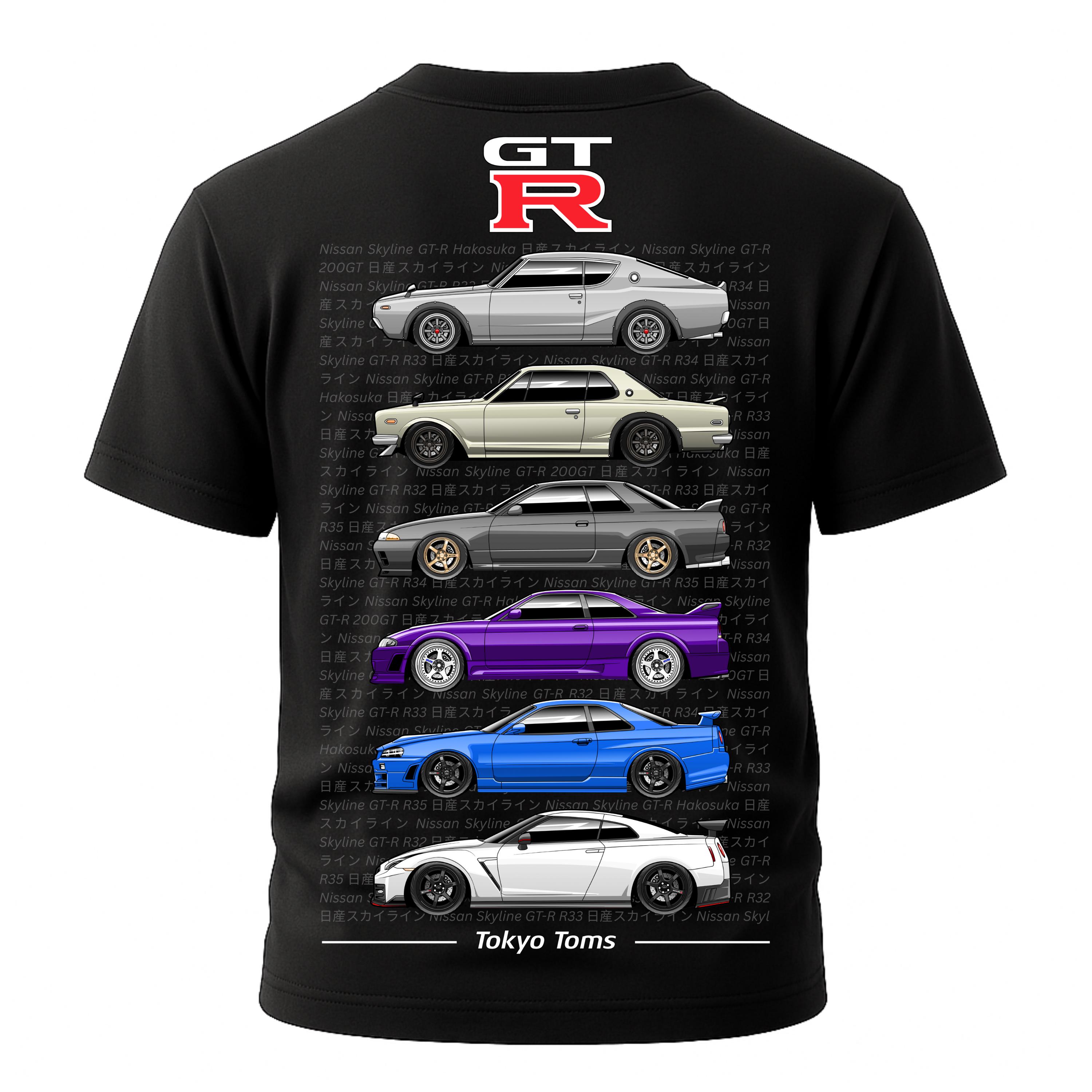 MINIGTLBWK R34 GT-R ブラジル限定イベントTSHIRT付きXL Nissan GT-R R34 JDM T-Shirt – Midnight Godzilla | Japanese Car