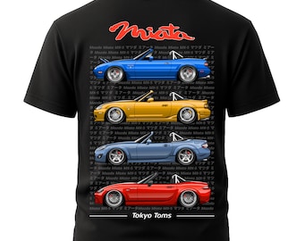 Mazda Miata Generations Tee - Mazda Miata MX-5 T-Shirt, JDM Shirt, Mazda MX5 Tee, NA Nb Nc Nd, Car Guy Gift, Jdm Lover Shirt, Tokyo Toms Tee