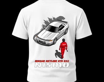 Nissan Skyline GT-R R32 Shirt - Back Print Tee, Nismo JDM Legend, Japanese Sports Car Enthusiast Gift, Racing Motorsport Apparel