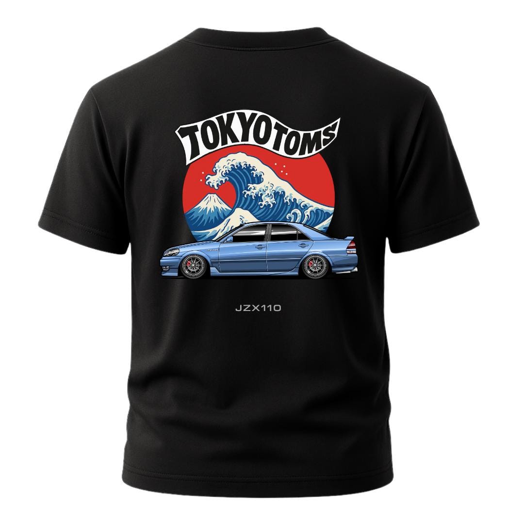 Toyota JZX110 T-shirt - the Great Wave JDM JZX110 T-shirt, Tokyo