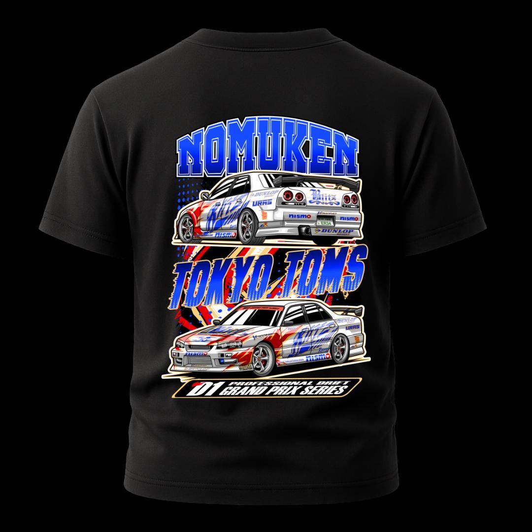 Nomuken R34 T-shirt - D1 Grand Prix BLITZ Skyline JDM Drift Tee