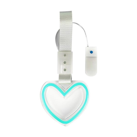 LED Tsurikawa Handle JDM Drift Handle Charm Neon Heart Car Decor
