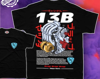 13B Rotary Engine T-Shirt | RX7 Car Enthusiast Apparel | Rotary Engine Lover Tee | Automotive Gift | Performance Car Shirt