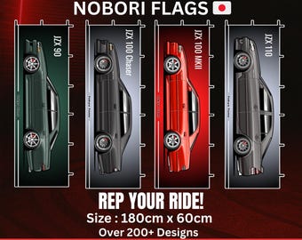 Nobori Flags JDM  Car TOYO JZX Chaser Trd Mark 2 - Japanese Banners Home Decor, Cars, Events, Garage Decorations