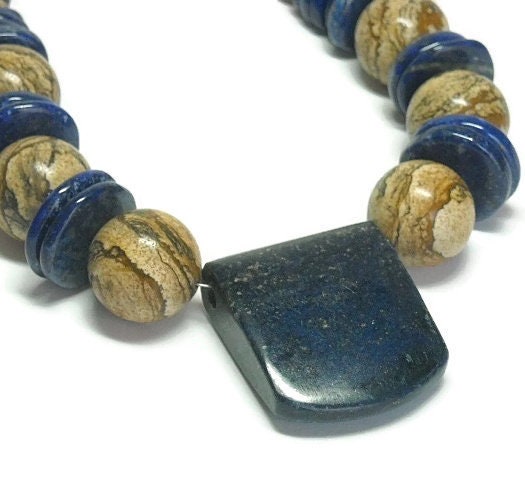 Lapis,Lazuli,Gemstone,Amulet,Necklace,Lapis Lazuli Gemstone Necklace, Lapis Lazuli Chunky Amulet Necklace, Artisan Lapis Lazuli Necklace Dark Royal Blue Lapis, Natural Chakra Stone Necklace, Chunky Statement Necklace, Lapis Collar, Lapis Lazuli Choker