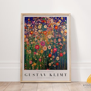 Klimt Inspired Floral Wall Art, Gustav Klimt Painting, Colorful Abstract Floral Print, Aesthetic Wall Art, Gustav Klimt Wall Art, Gift Idea