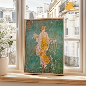 Tela incorniciata dell'antica Roma, stampa di affresco romano della dea Flora, opera d'arte della mitologia antica, arte murale vintage, regalo per gli amanti dell'arte