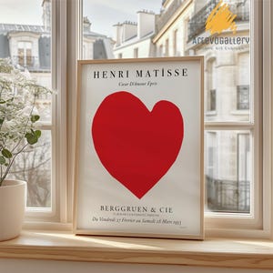 Henri Matisse Red Hearth, decorazione estetica per la stanza, poster di Matisse, stampe di Henri Matisse, regalo d&#39;amore, regalo per un amico, arte murale estetica, idea regalo