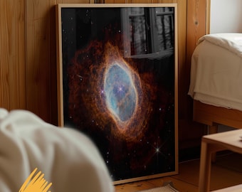Southern Ring Nebula Poster, James Webb Print, Deep Space Wall Art, Galaxy Decor, Nebula Photography Gift, Framed or Unframed