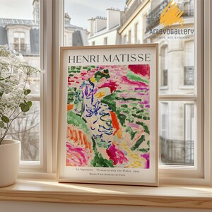 Henri Matisse La Japonaise, Woman Beside Water Colorful Wall Art, Henri Matisse Prints, Vintage Wall Art, Aesthetic Wall Art, Gift Idea
