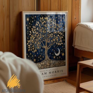 William Morris Stars and Trees Print, William Morris Wall Art, Exhibition Print, William Morris Poster, Vintage Wall Art, Gift Idea