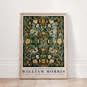 William Morris Floral Poster, Botanical Wall Art, William Morris Print, Vintage Nature Pattern, British Textile Art, Victorian Wall Decor