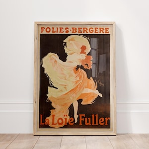 Folies Bergere La Loie Fuller Stampa poster d'arte francese vintage, Poster di mostra d'arte vintage, Stampa di danza Art Nouveau, Stampa Cabaret di Parigi
