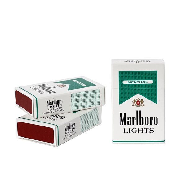 Vintage 1990s NOS Miniature Marlboro Menthol Lights Pack Flip Top Box Matches Sealed NEW