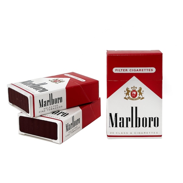 Vintage 1990s NOS Miniature Marlboro Red Cigarette Pack Flip Top Box Matches Sealed NEW