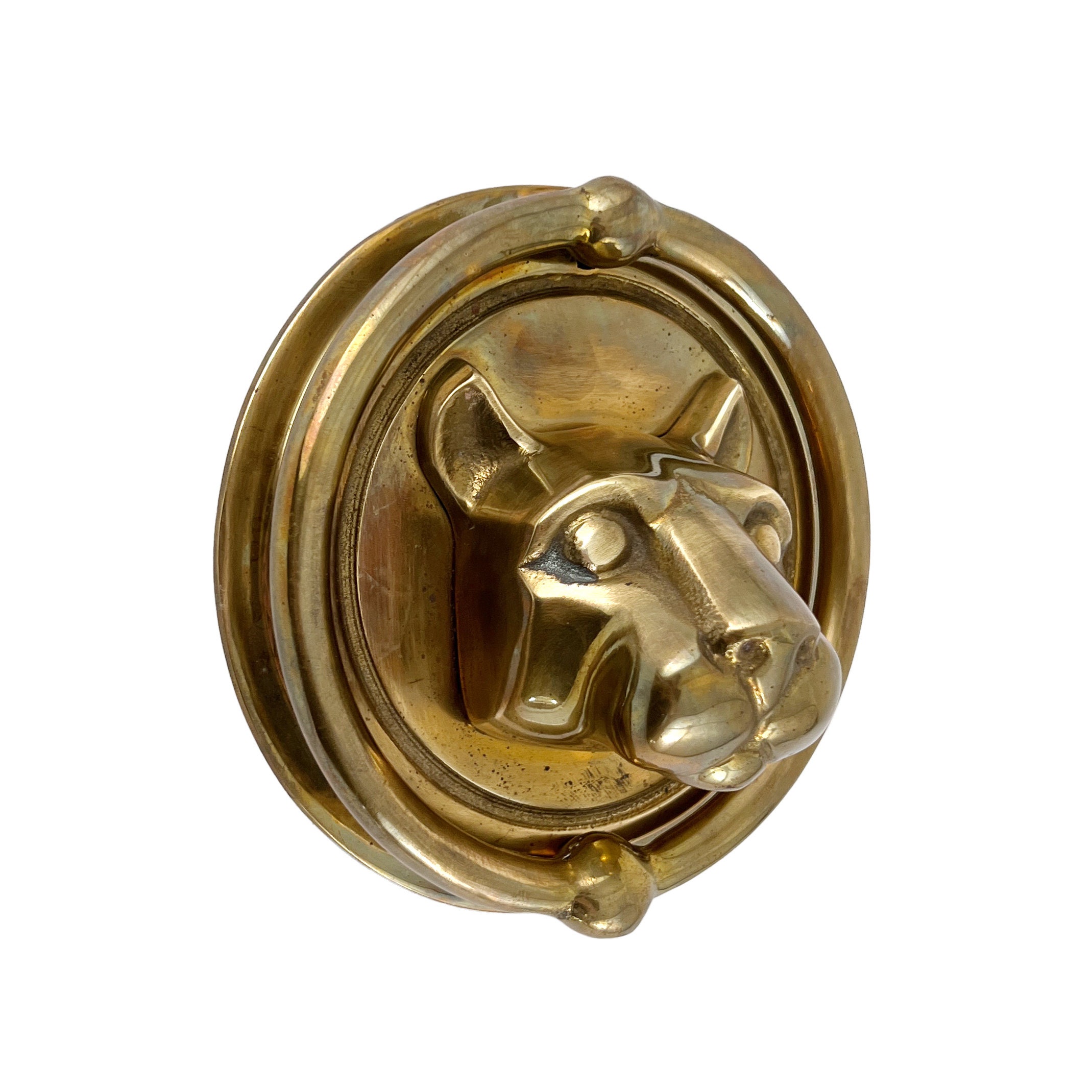 Vintage 1980s Solid Brass Mountain Lion 