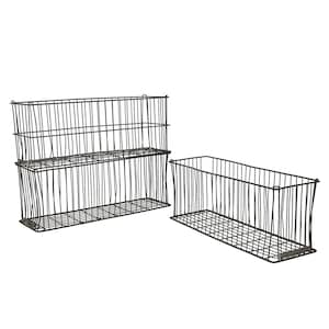 Vintage 1950s Industrial XL Stacking Wire Dairy Crate Bin Industrial Storage Basket Dairylea Utica NY