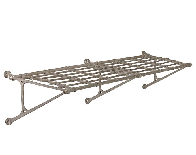 03424 Train Rack Vintage 1940s Industrial Cast Aluminum Pullman Train Car Luggage Rack ...