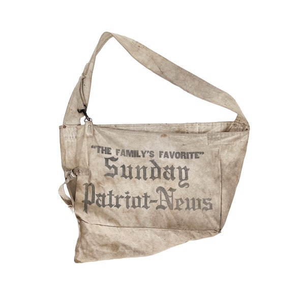 Vintage 1950s Sunday Patriot News Harrisburg Pennsylvania Canvas Newsboy Paper Boy Sling Bag