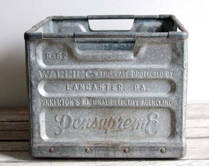 Vintage Metal Dairy Crate Reserved for Lukas5342 Etsy