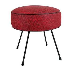 Vintage 1950s Mid century Modern Atomic Round Red Speckled Vinyl