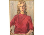 vintage mid-century oil portrait - no. 5 - reserved for lilithdorko