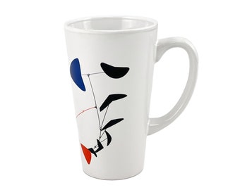 Vintage 1990s Alexander Calder Mobile Tall Ceramic Coffee Mug Cup National Gallery of Art Washington