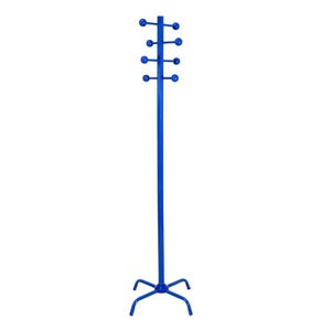 Vintage 1980s Postmodern Bright Blue Adjustable Sliding Ball Coat Tree / Clothes Rack - Castelli Kartell Style Italian Design