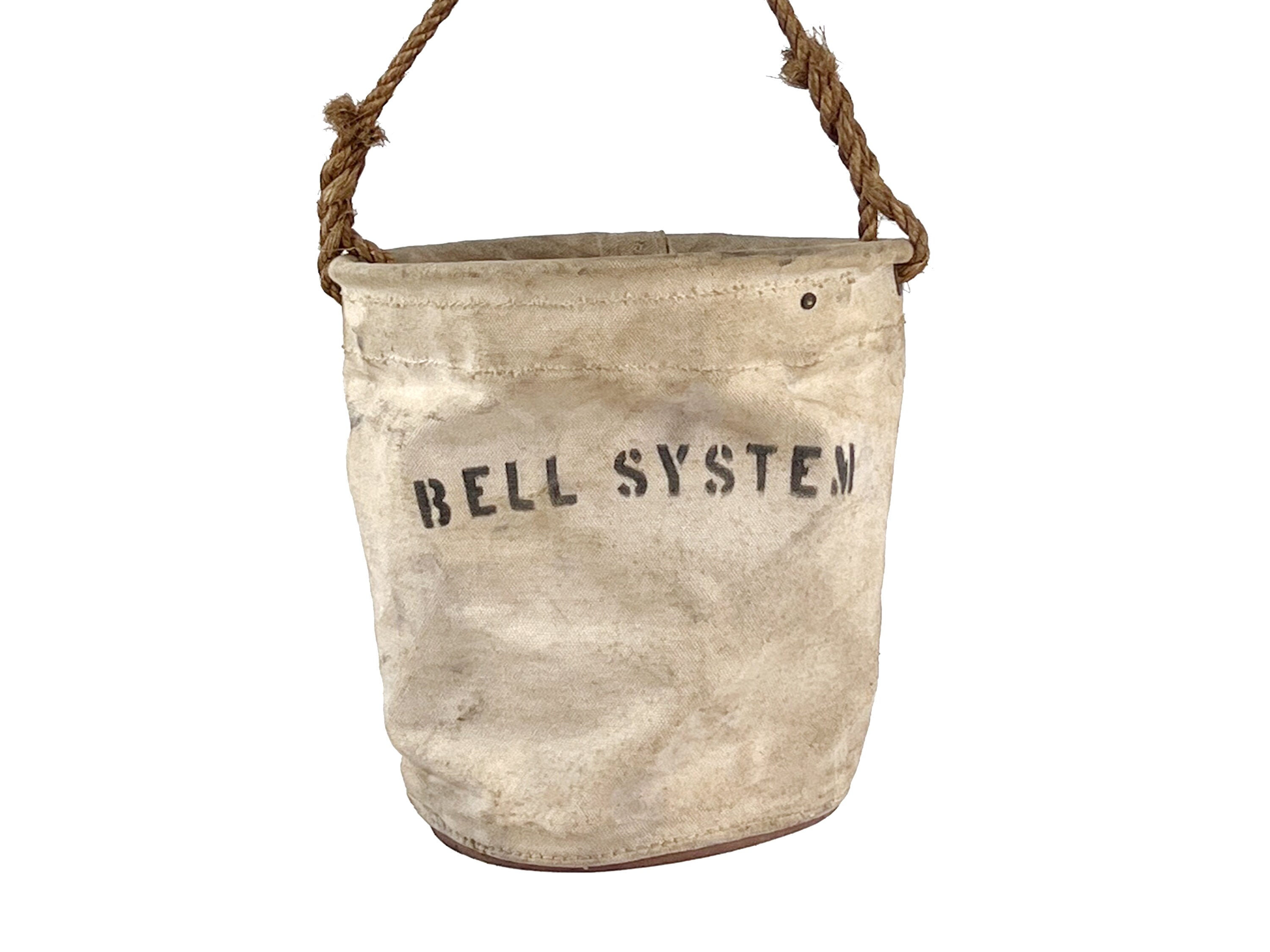 Vintage 1940s Bell System Hanging Lineman Canvas Leather Tool