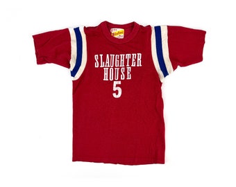 Vintage 1960s Velvatone Slaughterhouse-Five Kurt Vonnegut Red Baseball Jersey T-Shirt - Small