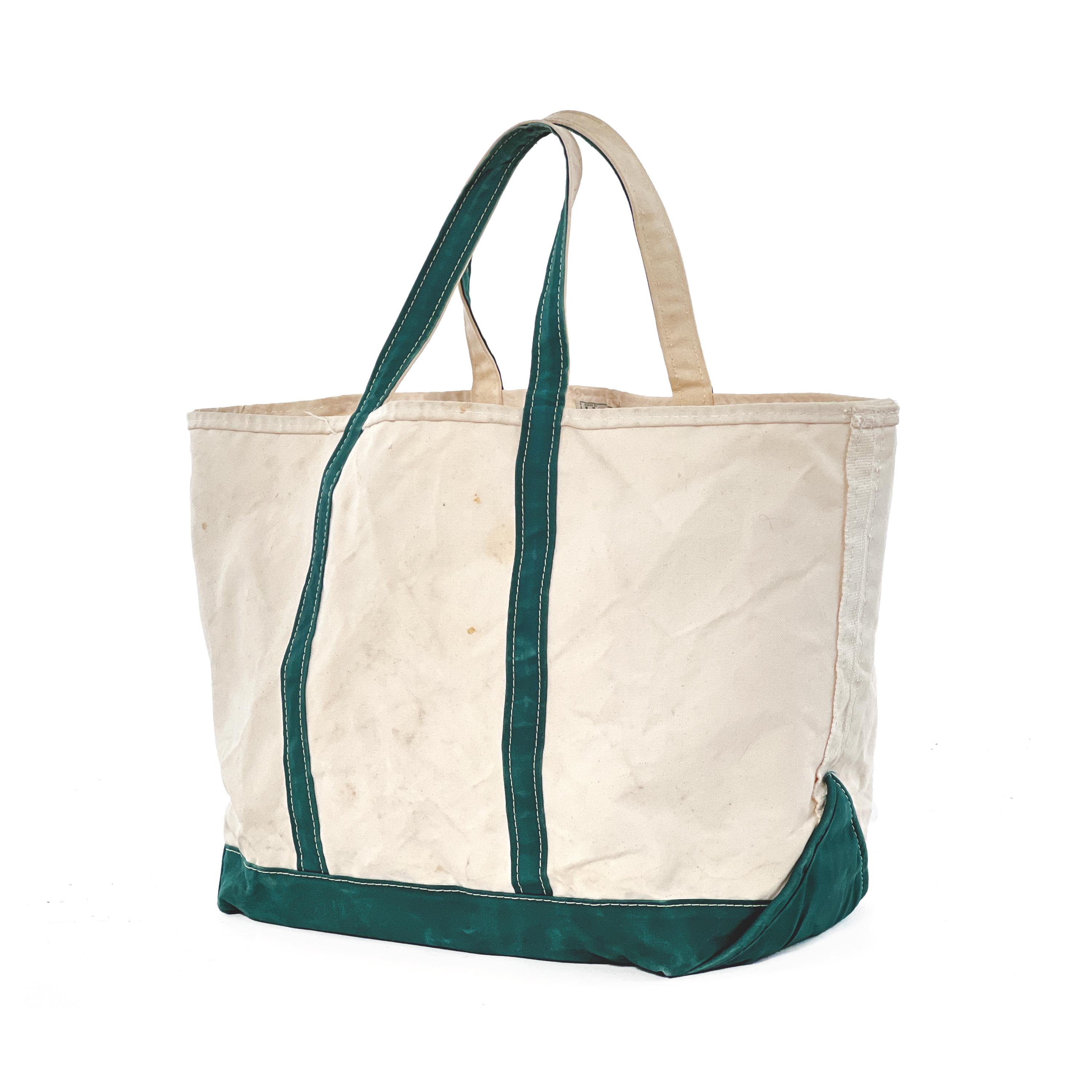 Vintage 1980s LL Bean XL Boat & Tote Heavy Canvas Tote Bag Natural  