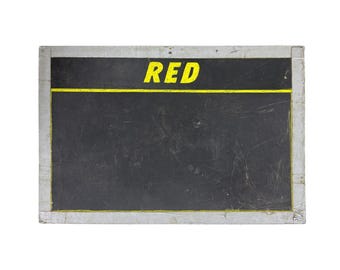 Vintage 1970s 36" x 24" Car Racing Pit Crew "RED" Chalkboard Sign Pit Board - Russell "Red" Coffin