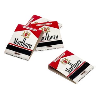 Vintage 1970s Marlboro Red Tobacco Advertising Matchbooks - Unused/Unstruck - New Old Stock