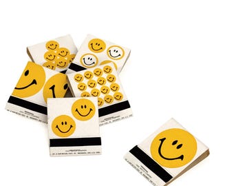 Vintage 1970s Smiley Face Matchbooks by Ohio Match Co. -  Full Books - Unused/Unstruck - New Old Stock