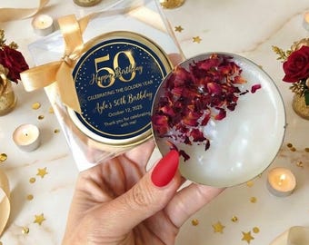 Geburtstagsgeschenke für Erwachsene für Gäste in großen Mengen, personalisierte Geburtstagskerzenbevorzugung, elegante 40