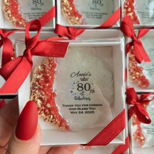 Personalized 30th, 40th, 50th, 60th, 70th, 80th, 90th, 100th Birthday Party Favors for Adults, Custom Epoxy Keepsake for Guests,Resin Magnet