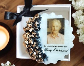 Erinnerungsfotomagnet Bevorzugung, In liebevoller Erinnerung Andenken, Feier des Lebens Geschenk, personalisierter Epoxidharz Magnet, Beerdigung Erinnerungsbevorzugung
