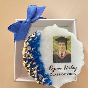 Personalized Graduation Magnet with Photo, Custom Class of 2025 Favor, Senior Graduation Keepsake, Epoxy Resin Graduation Gift