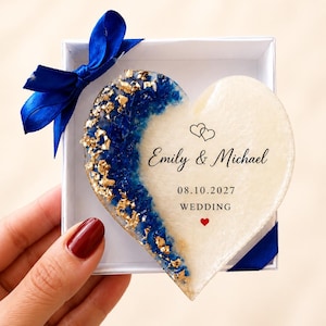 Custom Heart Magnet Favor, Adult Birthday Gift for Guests, 50th 60th 70th 75th 80th 90th Milestone Party Favors, Personalized Epoxy Keepsake image 4