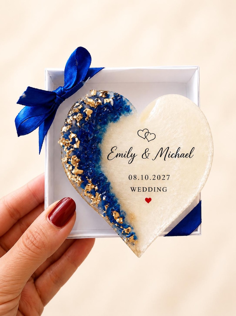 Custom Heart Magnet Favor, Adult Birthday Gift for Guests, 50th 60th 70th 75th 80th 90th Milestone Party Favors, Personalized Epoxy Keepsake image 4