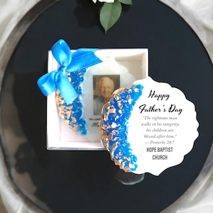 20 PCS Father’s Day Church Favor - Custom Epoxy Magnet Gift with Bible Verse - Religious Giveaway for Men - Hope Baptist Event Souvenir