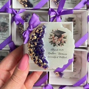 10 PCS Graduation Party Favors, Custom Resin Magnet,  College Hight School Grad Party, Personalized Gift for Guests, Class of 2025 Keepsake