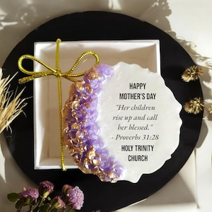 Mother’s Day Church Favors, Bible Verse Epoxy Magnet, Christian Religious Mom Gift , Custom Scripture Keepsake, Proverbs 31:28, Church Event
