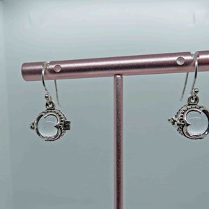 Art Deco Style Small Genuine Sterling Silver Clear Rock Crystal Pools of Light Pierced Dangle Earrings (Reserved for Lisa)