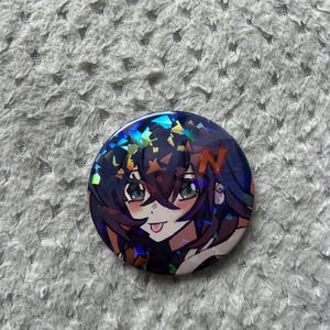Belle zzz zenless zone zero 75mm holographic pin