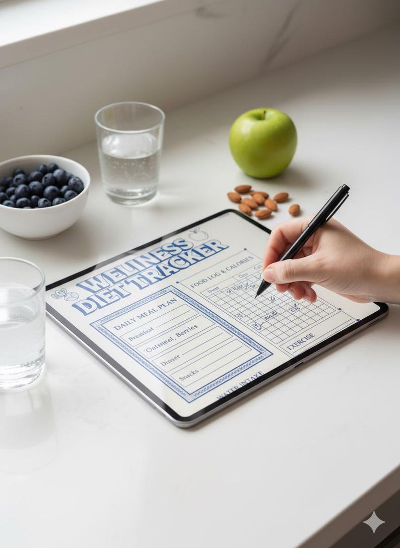 Calorie Tracker & Food Journal Printable | Daily Meal Planner PDF ...