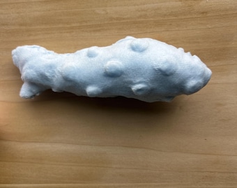 Plush Fish Catnip Toy, Handmade Kitten Pet Toy,  Soft Filled Catnip and Silvervine, 5x2 inches