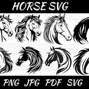 Bundle SVG cheval, Silhouette de cheval, PNG, vecteur, fond transparent, fichiers svg, bundle svg